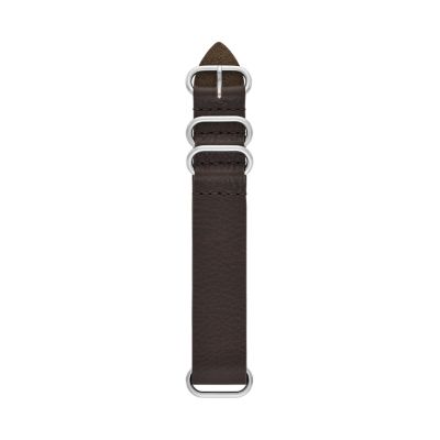 Correa de piel LiteHide™ en tono marrón oscuro de 22 mm