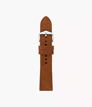 Bracelet en cuir brun moyen de 22 mm