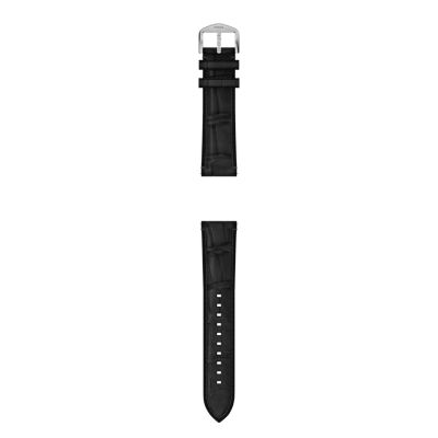 22mm Black Leather Watch Strap