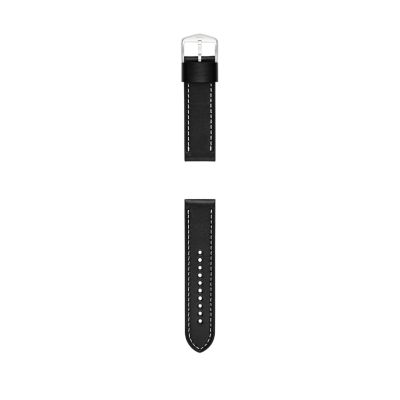 24mm Black Leather Watch Strap S241076 Watch Station