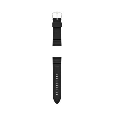 24mm Black Silicone Watch Strap S241080 Fossil