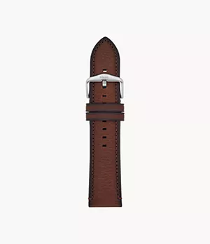 Bracelet interchangeable en cuir éco-responsable brun de 24 mm