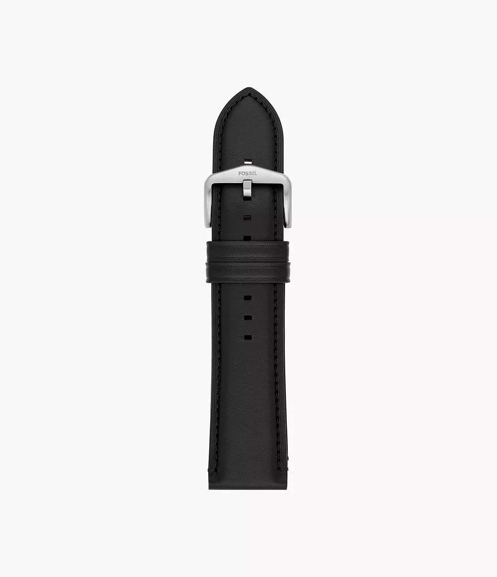 24mm Black LiteHide™ Leather Strap