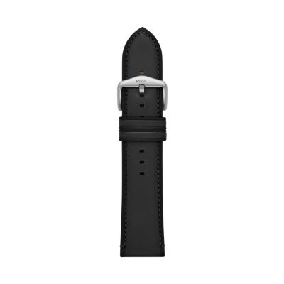 24mm Black LiteHide™ Leather Strap