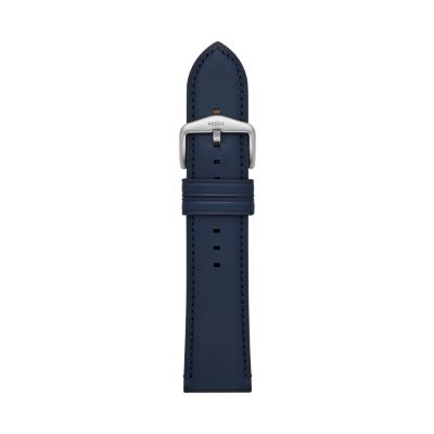 

Fossil Homme Bracelet interchangeable en cuir éco-responsable de 24 mm bleu marine