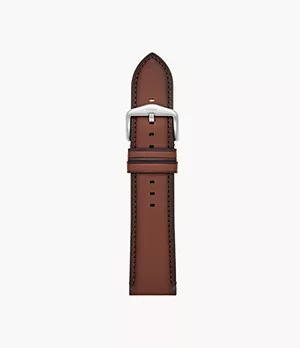 Bracelet interchangeable en cuir éco-responsable de 24 mm, brun