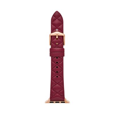 

Fossil Femmes Bracelet en cuir écoresponsable bordeaux pour Apple Watch® de 38/40/41 mm