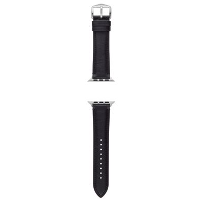 Black leather apple 2025 watch band 44mm