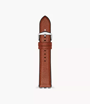 Bracelet en cuir, brun, pour Apple Watch® de 42/44/45 mm