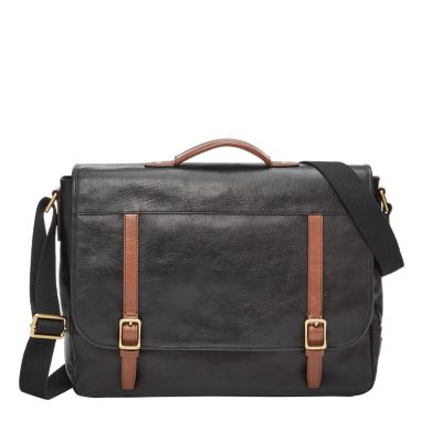 fossil messenger bag leather