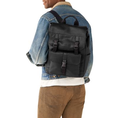 fossil men's weston leather backpack