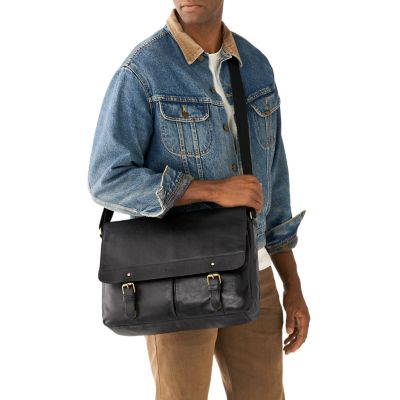 Fossil Men's Miles Leather Messenger - ShopStyle