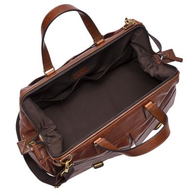 Fossil leather duffle bag sale