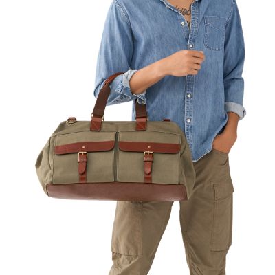 Fossil canvas duffle discount bag