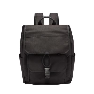 Fossil black cheap leather backpack