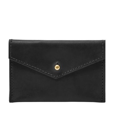 Ethically Crafted Sustainable Leather / Tigi Womens Card Wallet / Black / Genuine Full Grain Leather / Parker Clay / Certified B Corp