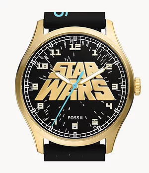 Reloj de Star Wars de edición especial de silicona negra con tres agujas