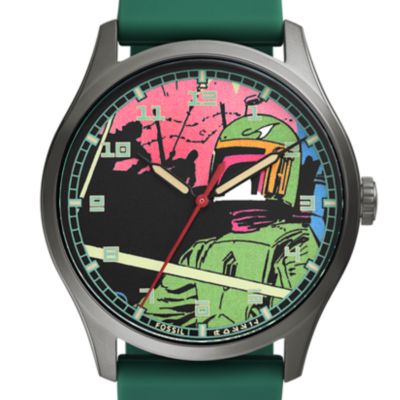Uhr Star Wars Boba Fett 3-Zeiger-Werk Special Edition Silikon gr&uuml;n