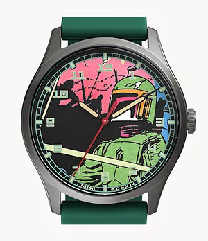 Reloj de Boba Fett de Star Wars de edición especial de silicona verde con tres agujas