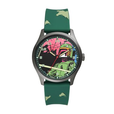 Montre Boba FettMC Star WarsMC à Trois Aiguilles En Silicone Vert En édition Spéciale