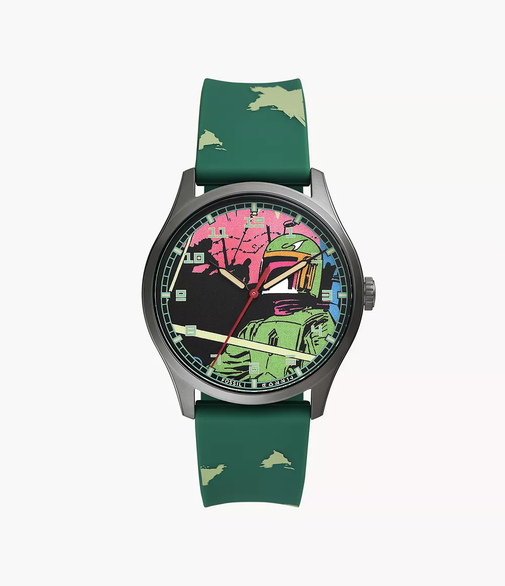 Image of Special Edition Star Wars™ Boba Fett™ Three-Hand Green Silicone Watch