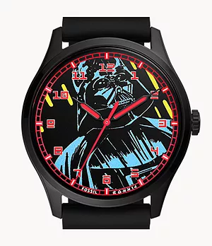 Reloj de Darth Vader de Star Wars de edición especial de silicona negra con tres agujas