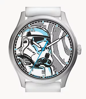 Montre Stormtrooper Star WarsMC à trois aiguilles en silicone blanc en édition spéciale