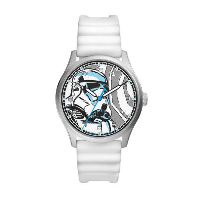 Fossil watch women's shop white silicone strap