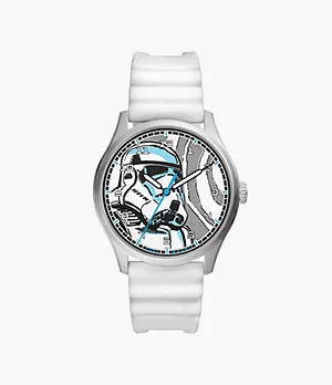 Reloj de Stormtrooper de Star Wars de edición especial de silicona blanca con tres agujas