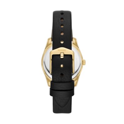 GUESS Black Leather Quattro G Logo Strap For Apple Watch