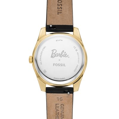 Barbie™ x Fossil Special Edition Three-Hand Black Leather Watch and Interchangeable  Strap Box Set - SE1110SET - Fossil