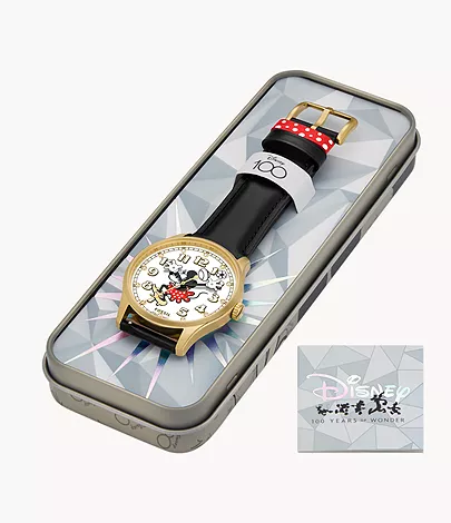 Disney Fossil Special Edition Three-Hand Black Leather Watch Disney Fossil Special Edition Three-Hand Black Leather Watch