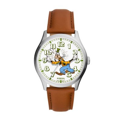 Fossil Outlet Uhr Disney Fossil 3-Zeiger-Werk Special Edition Leder mittelbraun