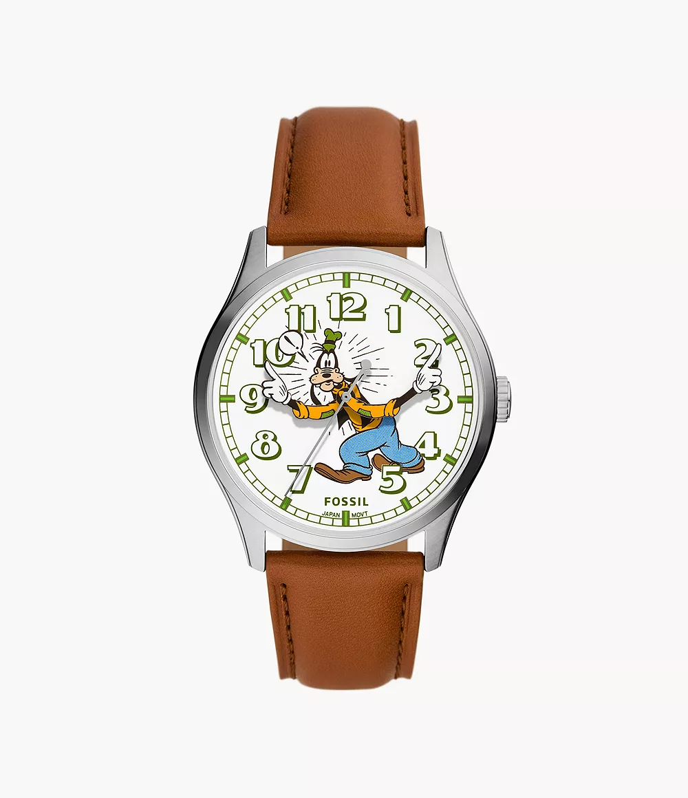 Disney Fossil Special Edition Three-Hand Medium Brown Leather Watch

