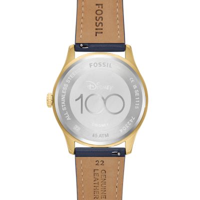 Disney Fossil スペシャルエディション 三針 ネイビー レザーウォッチ 