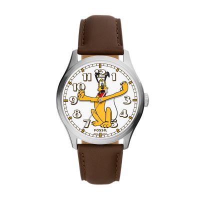 Disney X  Special Edition Three-Hand Brown Leather Watch