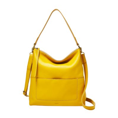 fossil mustard yellow handbag