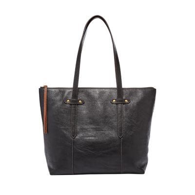 fossil black tote