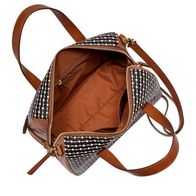 fossil sydney satchel blue multi