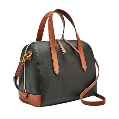 fossil sydney satchel black