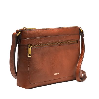 fossil evie leather crossbody bag