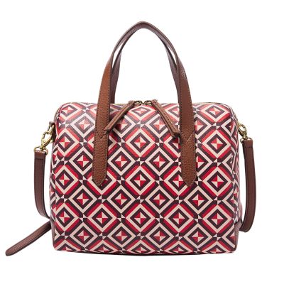 fossil sydney satchel grey multi