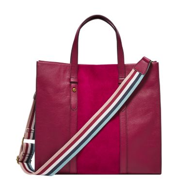 Fossil Kingston Tote in Claret sale Red