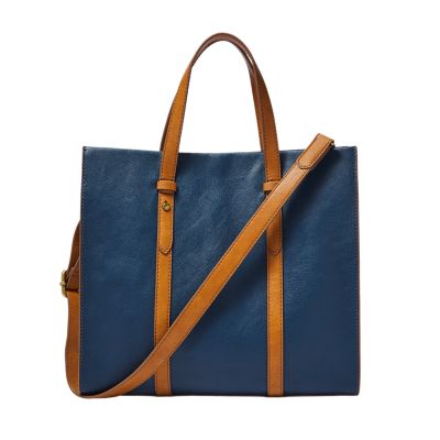 fossil blue tote