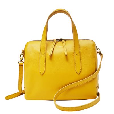 fossil mustard yellow handbag