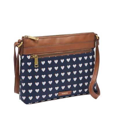 fossil evie leather crossbody bag