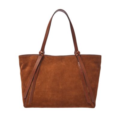 fossil leather tote bag