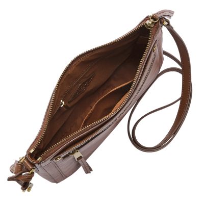 fossil women's farrah crossbody brown