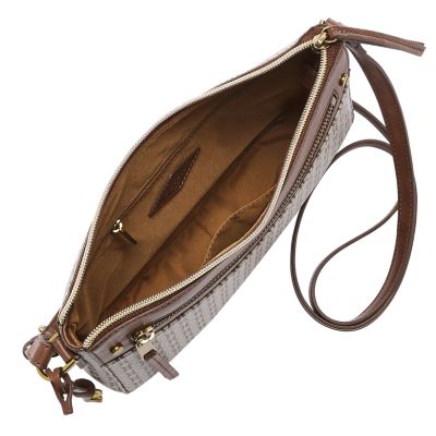 fossil women's farrah crossbody brown