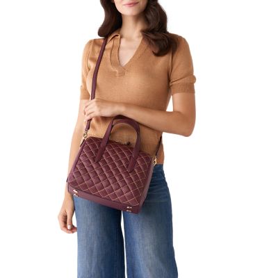 Fossil, Bags, Fossil Sydney Burgundy Crossbody Bag